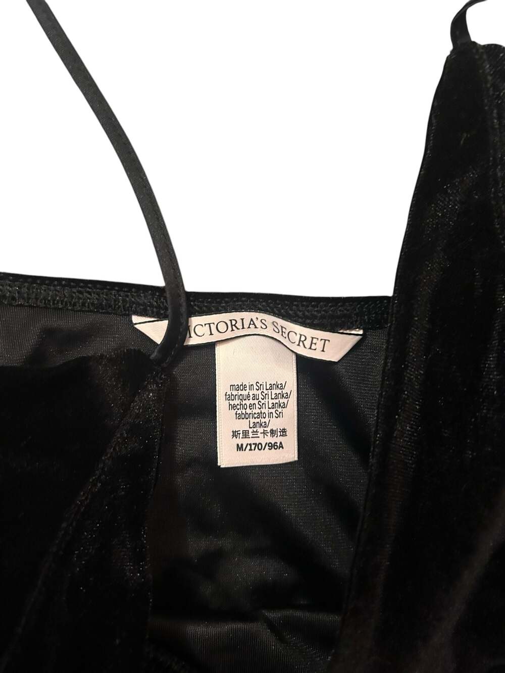 Victoria's Secret Black Velvet Cami Slip Mini Dress - Picture 2 of 3